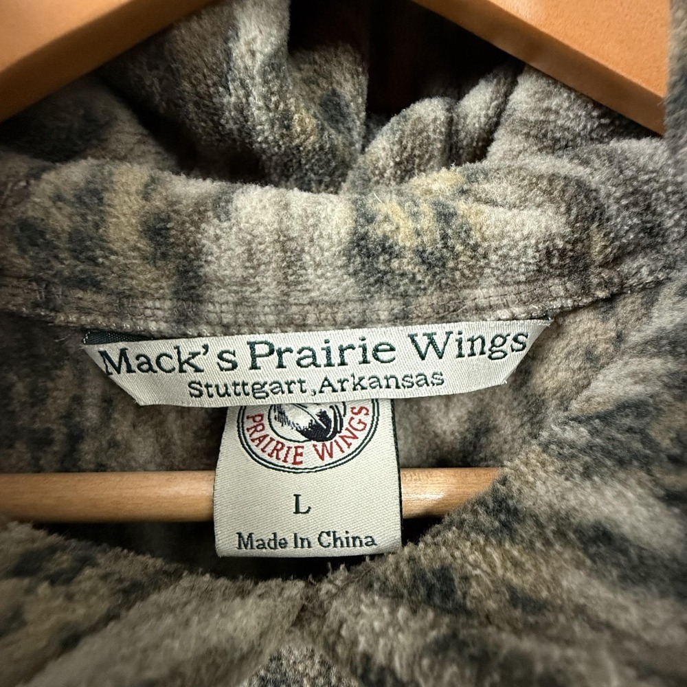Macks Prairie Wings Hoodie Mens Large Brown Camo Fleece Hunting Mossy Oak L - Picture 3 of 8